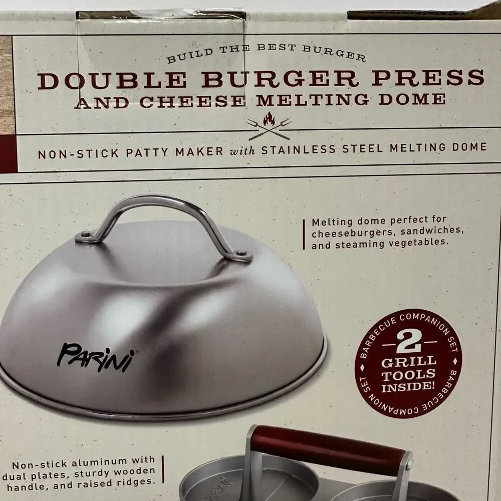 Parini Double Burger Press and Cheese Melting Dome